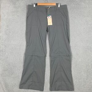 prAna Monarch Pant Women's 16 Gray Convertible Zip Off Bootcut Hiking Travel NWT